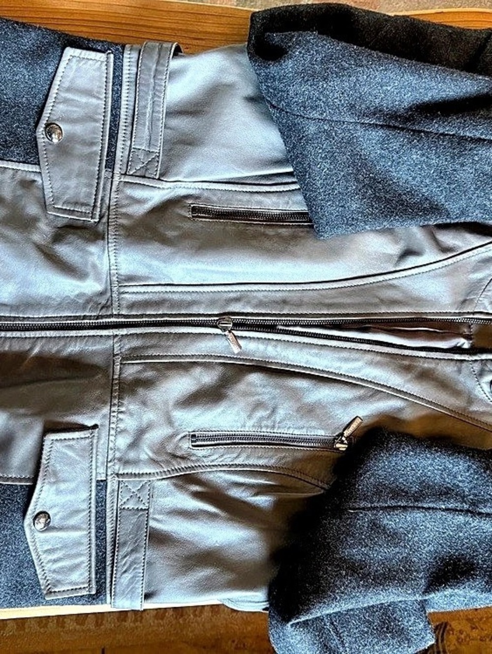Bernardo Leather Moto Jacket in Gray Size XL Like New